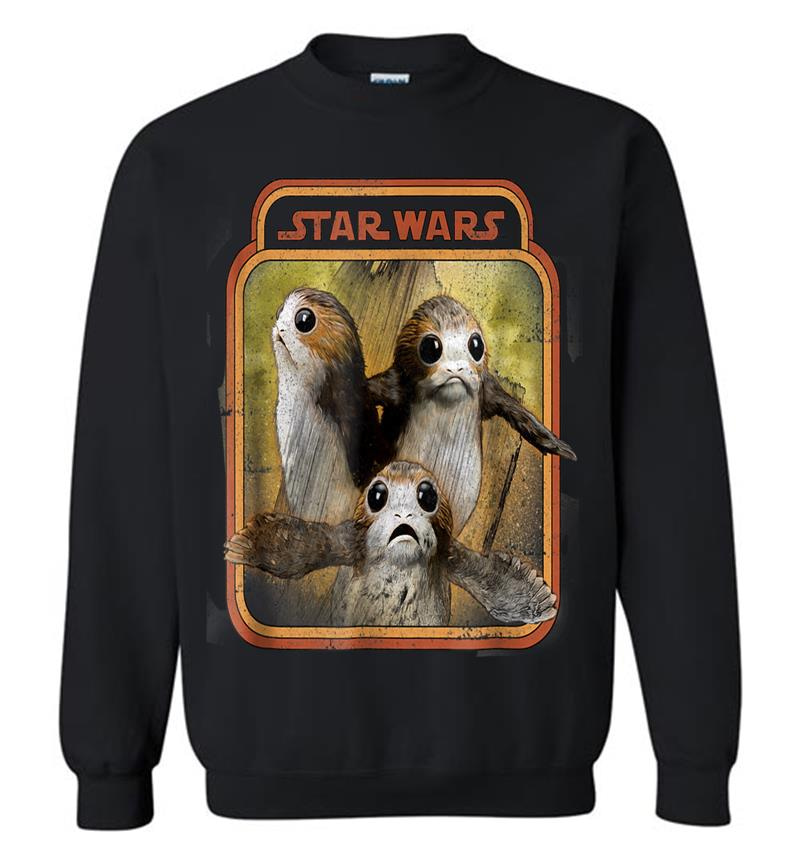 Star Wars Last Jedi Porg Triplets Retro Box Graphic Sweatshirt