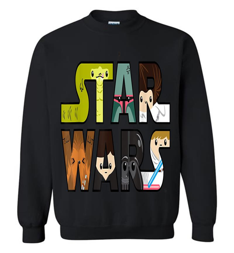 Star Wars Logo Character Close-Up Kawaii Style Sweatshirt