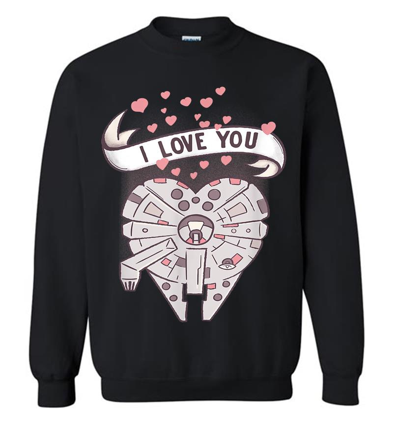 Star Wars Millennium Falcon Love You Valentine'S Day Sweatshirt
