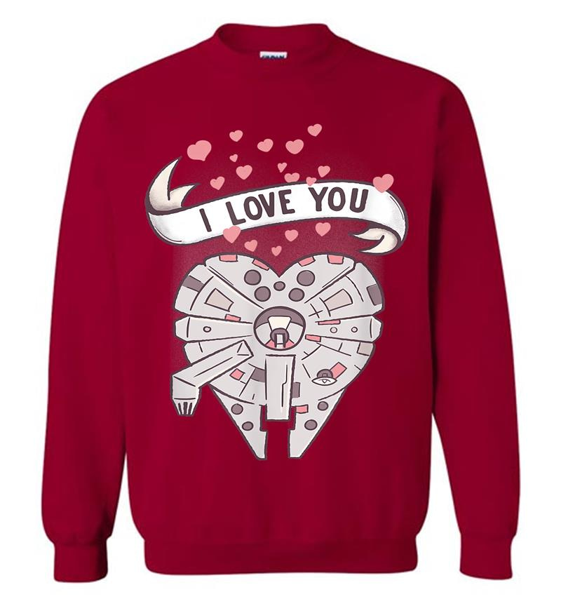 Inktee Store - Star Wars Millennium Falcon Love You Valentine'S Day Sweatshirt Image