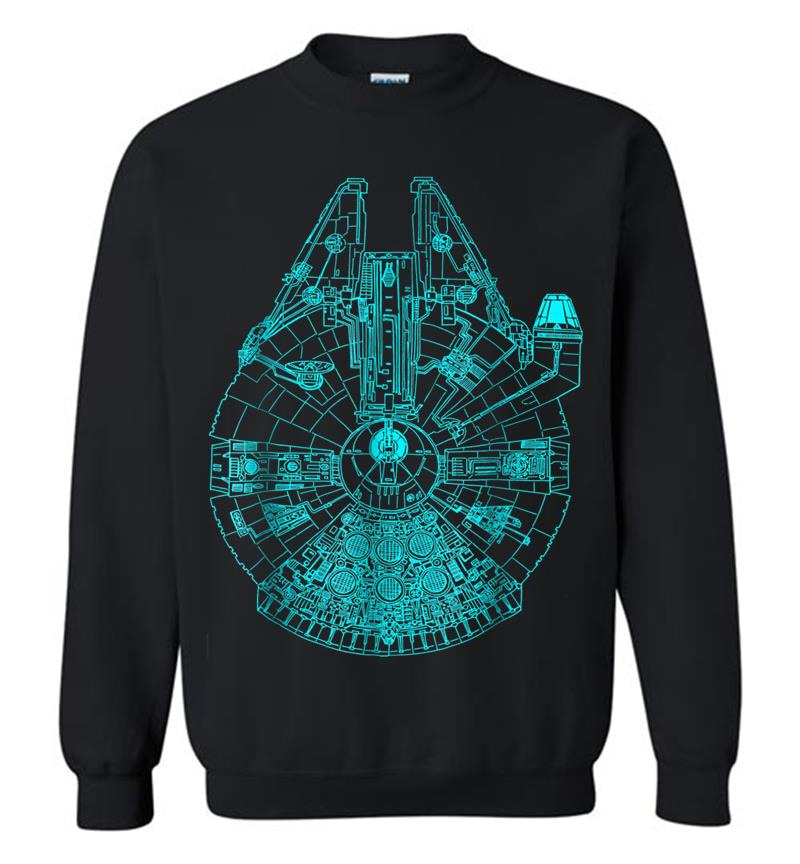 Star Wars Millennium Falcon Teal Details Graphic Sweatshirt
