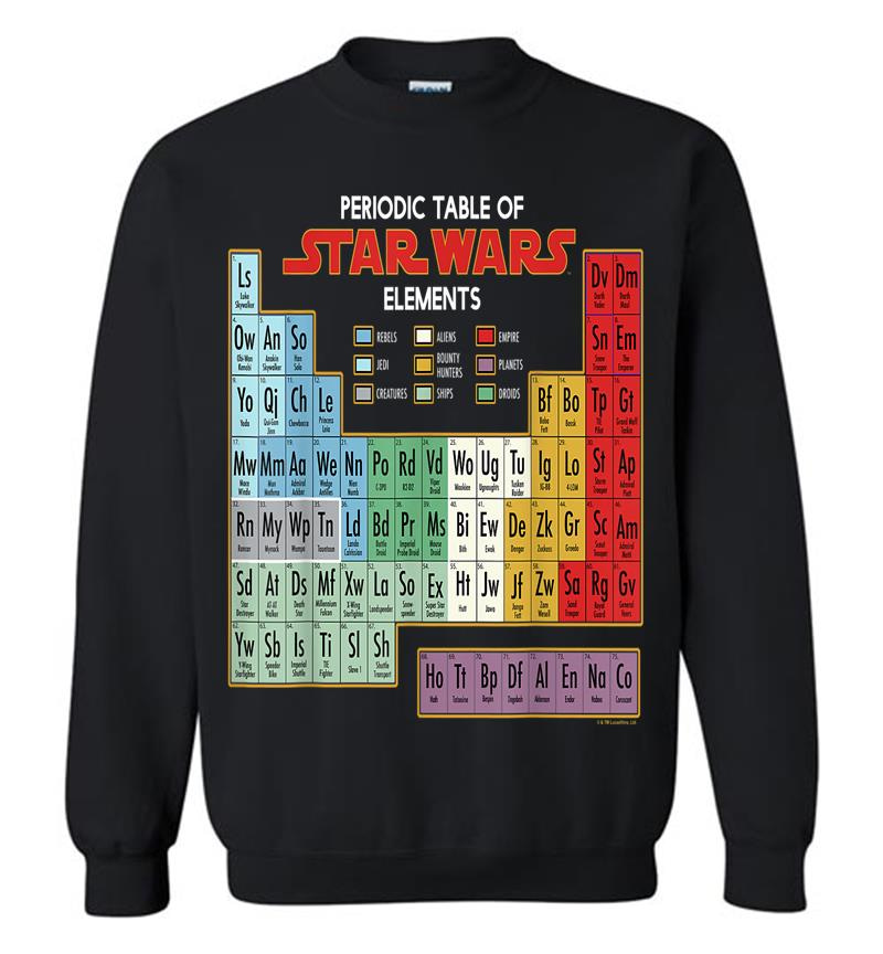 Star Wars Periodic Table Of Elets Graphic C1 Sweatshirt