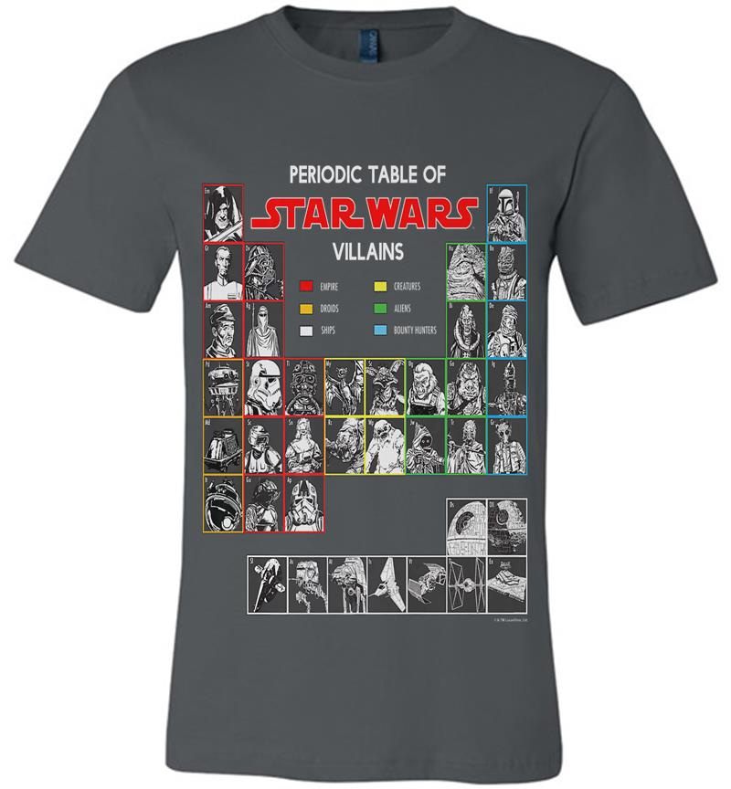 Star Wars Periodic Table Of Villains Premium Graphic Premium T-Shirt