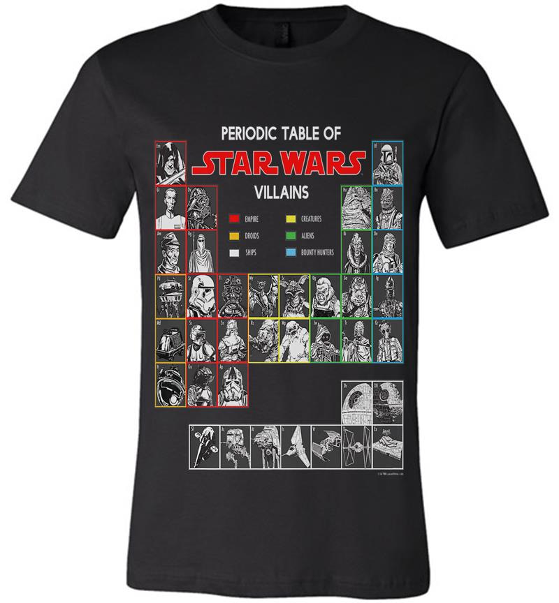 Inktee Store - Star Wars Periodic Table Of Villains Premium Graphic Premium T-Shirt Image