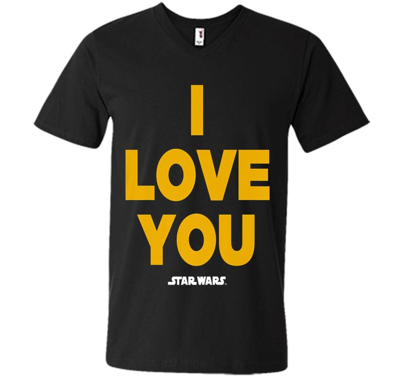 Star Wars Princess Leia I Love You Premium Graphic V-Neck T-Shirt