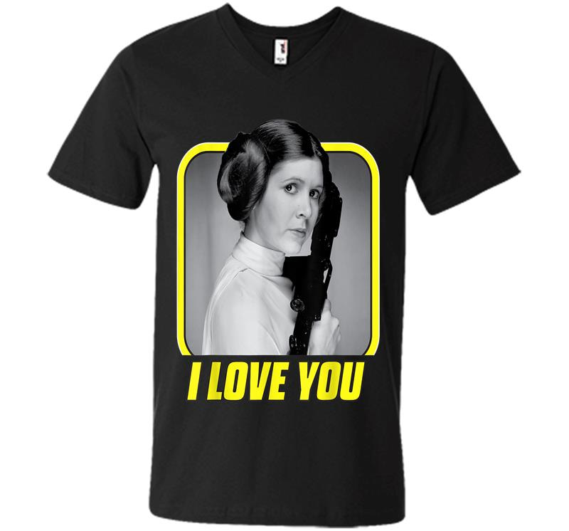 Star Wars Princess Leia I Love You Valentine'S Day V-Neck T-Shirt