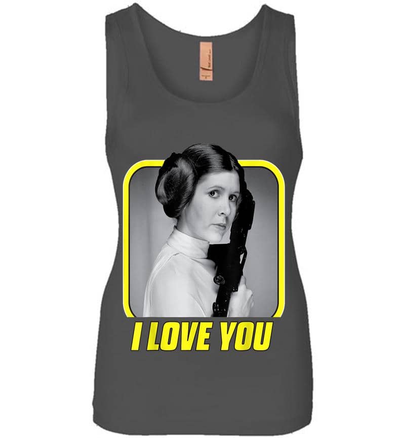 Inktee Store - Star Wars Princess Leia I Love You Valentine'S Day Womens Jersey Tank Top Image