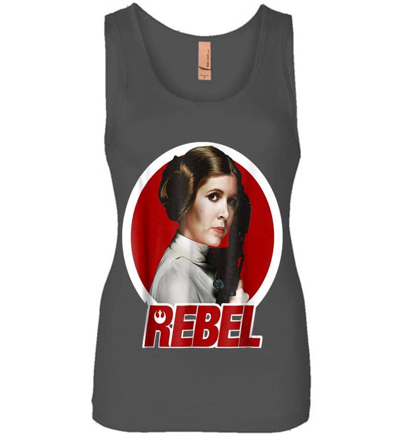 Inktee Store - Star Wars Princess Leia Original Rebel Badge Graphic Womens Jersey Tank Top Image