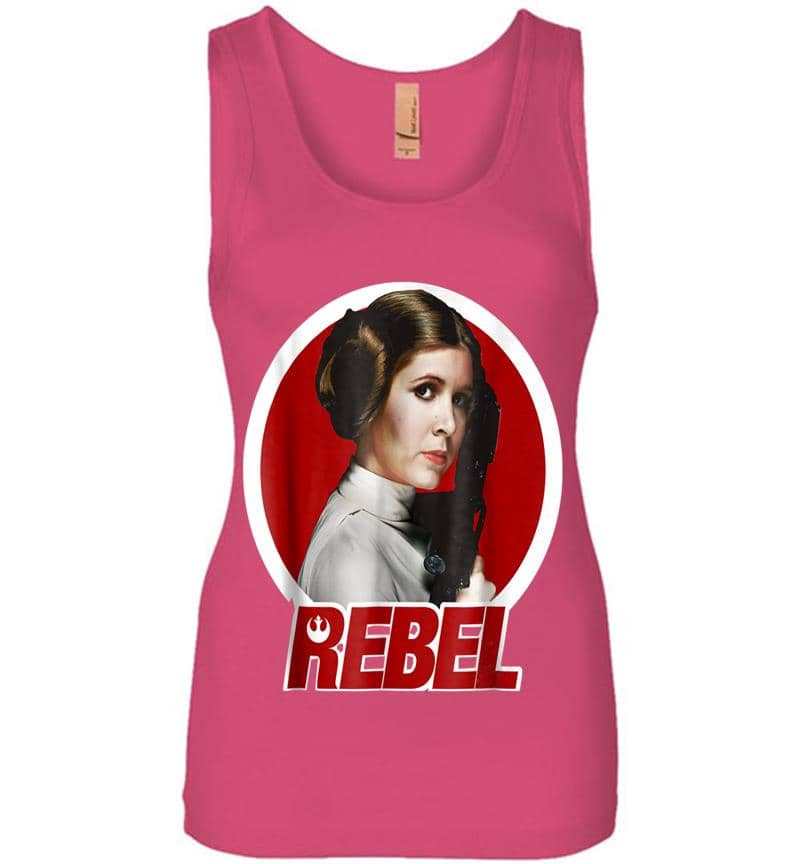 Inktee Store - Star Wars Princess Leia Original Rebel Badge Graphic Womens Jersey Tank Top Image