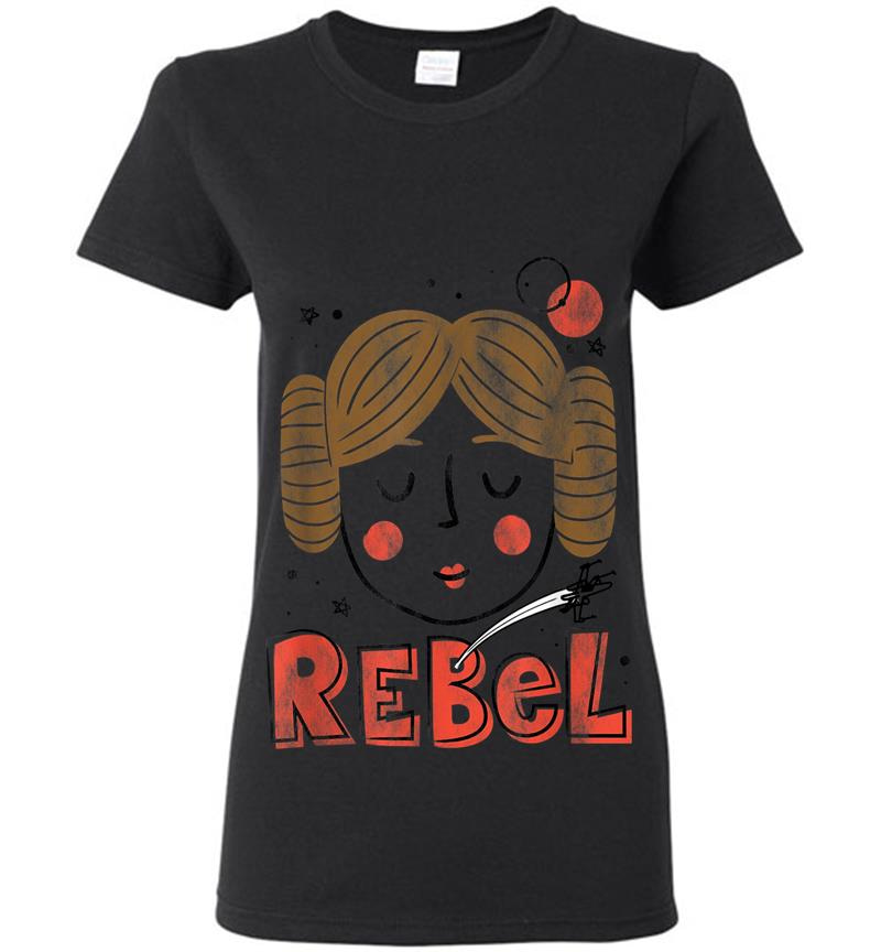 Star Wars Princess Leia Rebel Doodle Drawing Womens T-Shirt