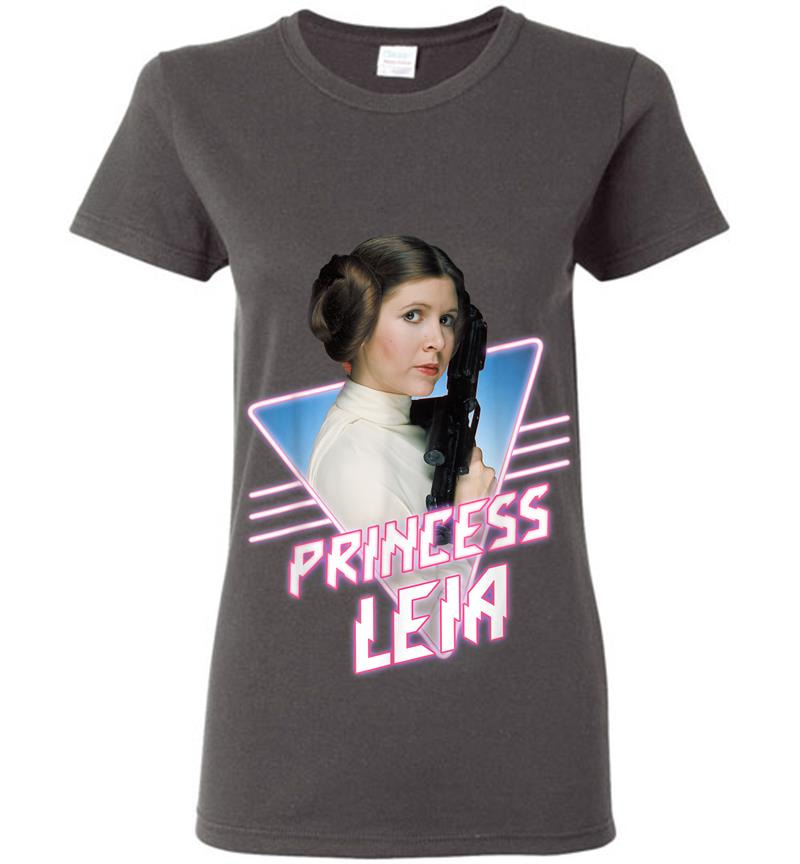 Inktee Store - Star Wars Princess Leia Retro 80S Grid Badge Graphic Womens T-Shirt Image