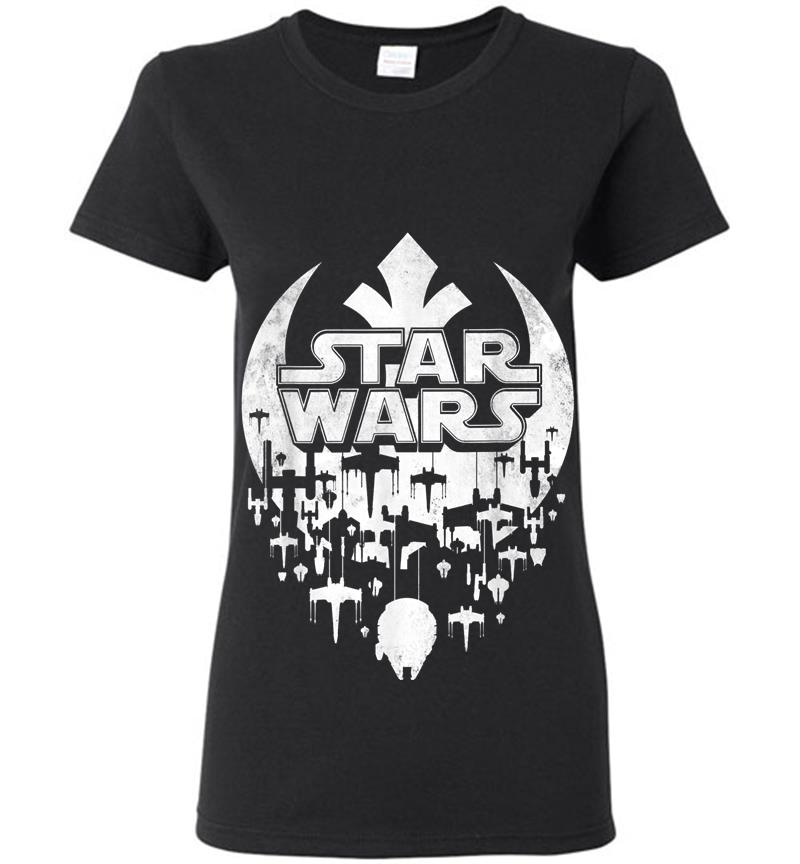 Star Wars Rebel Chandelier Logo Womens T-Shirt