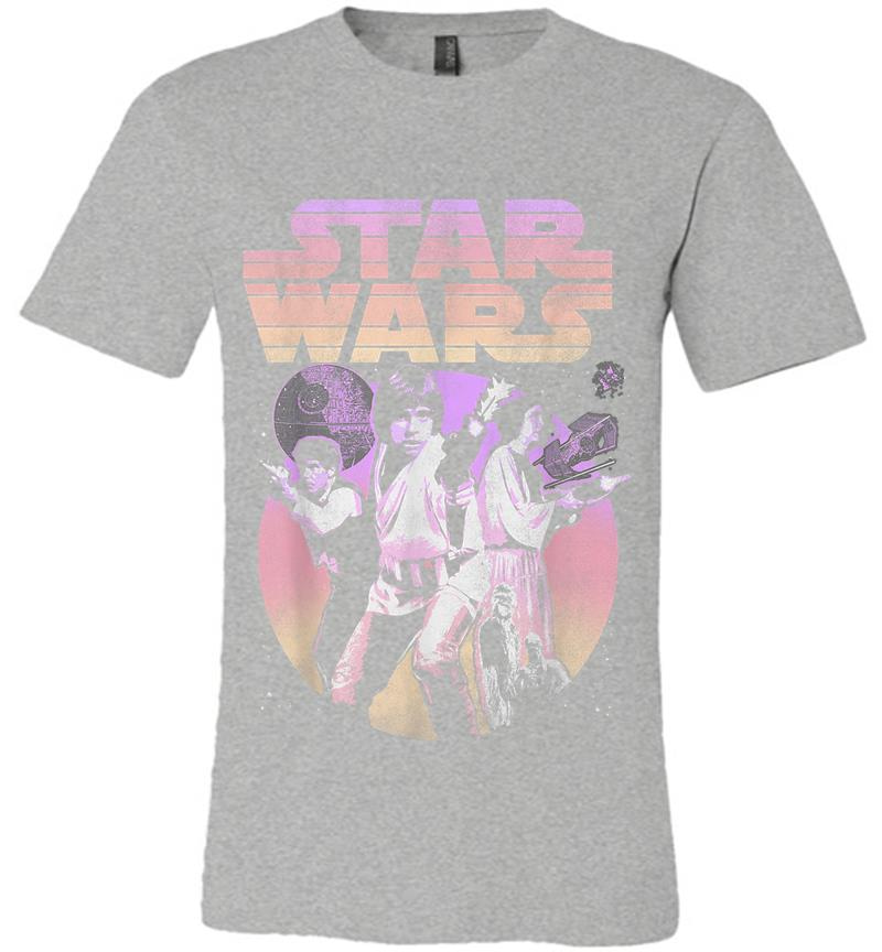Inktee Store - Star Wars Retro Gradient Group Poster Premium T-Shirt Image