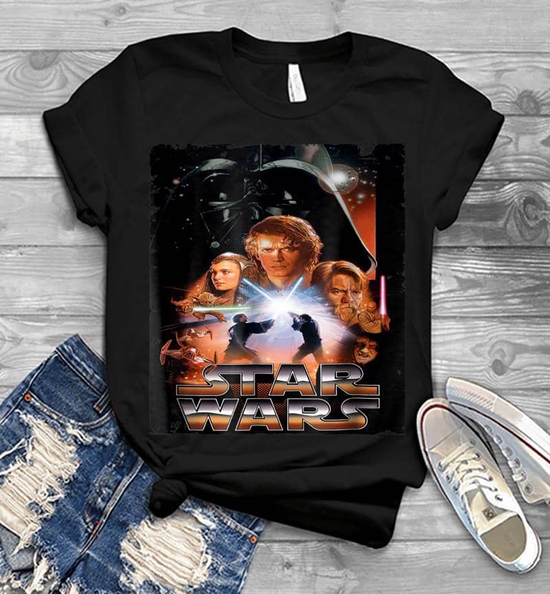 Star Wars Revenge Of The Sith Movie Poster Graphic Mens T-Shirt