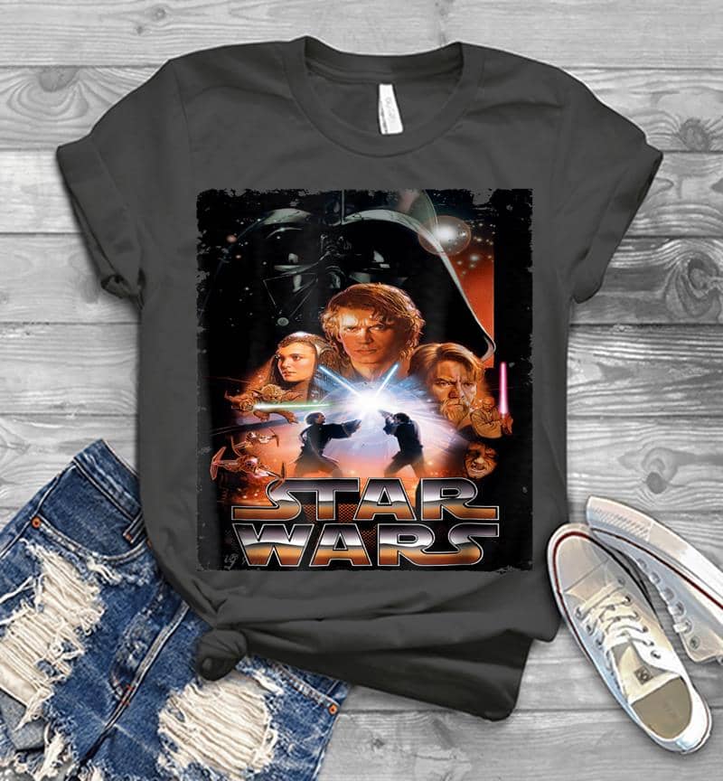 Inktee Store - Star Wars Revenge Of The Sith Movie Poster Graphic Mens T-Shirt Image