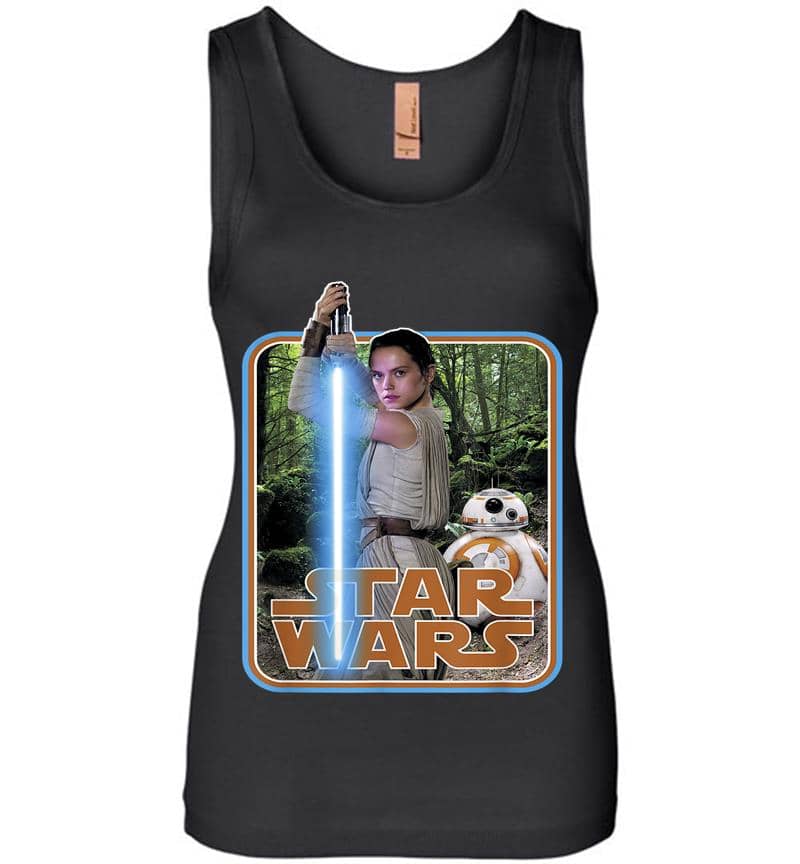 Star Wars Rey &Amp; Bb-8 Episode 7 Poster Sticker Womens Jersey Tank Top