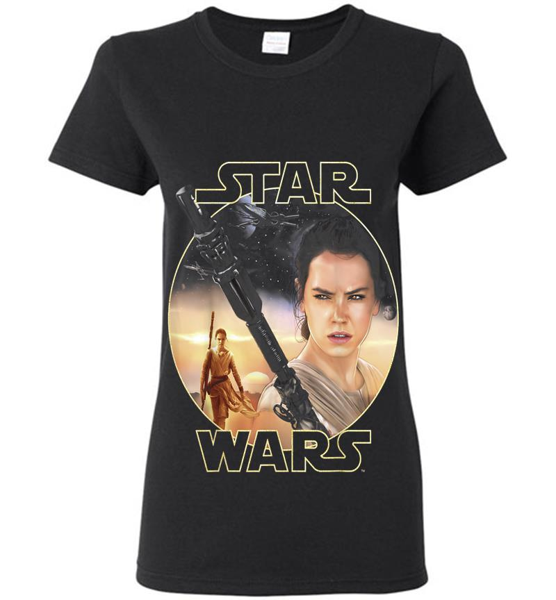 Star Wars Rey Close Up Womens T-Shirt