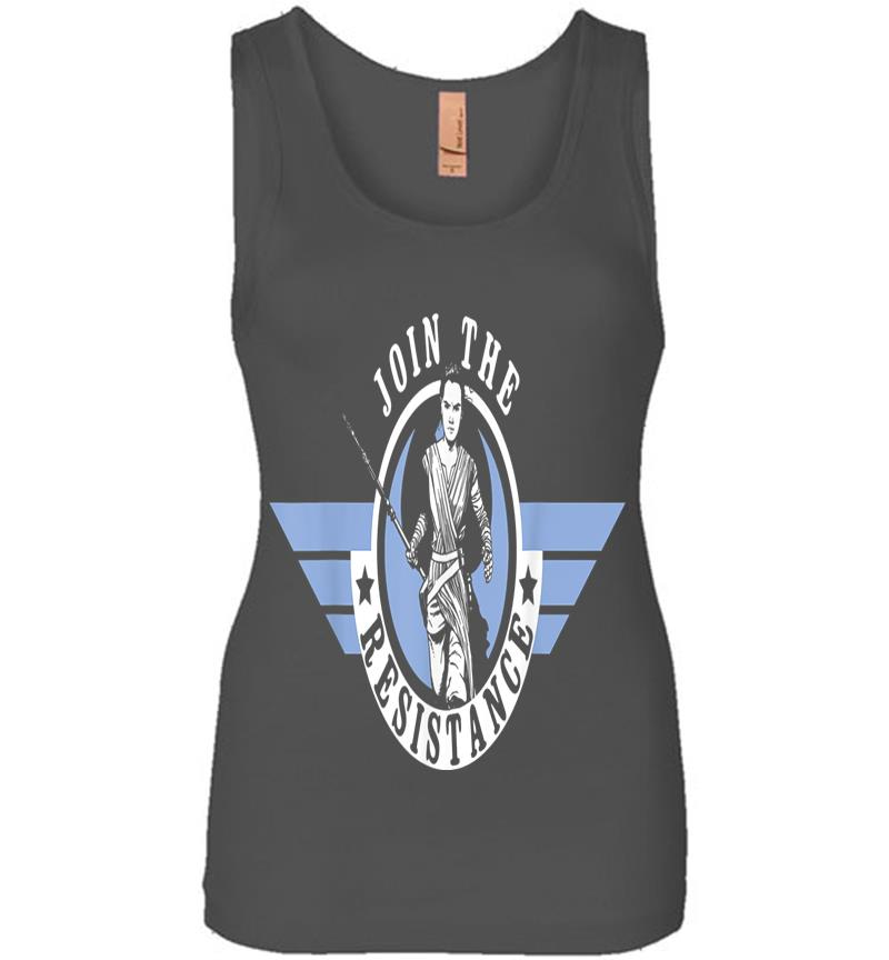 Inktee Store - Star Wars Rey Episode 7 Join The Resistance Graphic Womens Jersey Tank Top Image