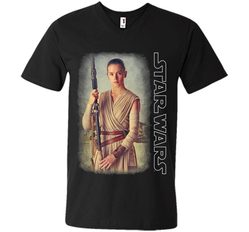 Star Wars Rey On Jakku Episode 7 Graphic V-Neck T-Shirt