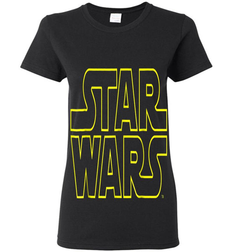 Star Wars Simple Logo Outline Graphic Womens T-Shirt
