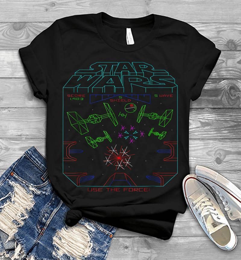 Star Wars Space Fight Vintage Arcade Graphic Mens T-Shirt