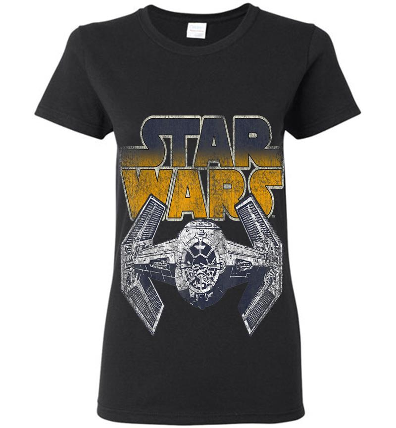 Star Wars Super Retro Tie Fighter Classic Logo Womens T-Shirt