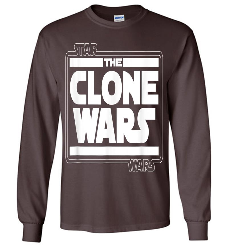 Inktee Store - Star Wars The Clone Wars Logo Long Sleeve T-Shirt Image
