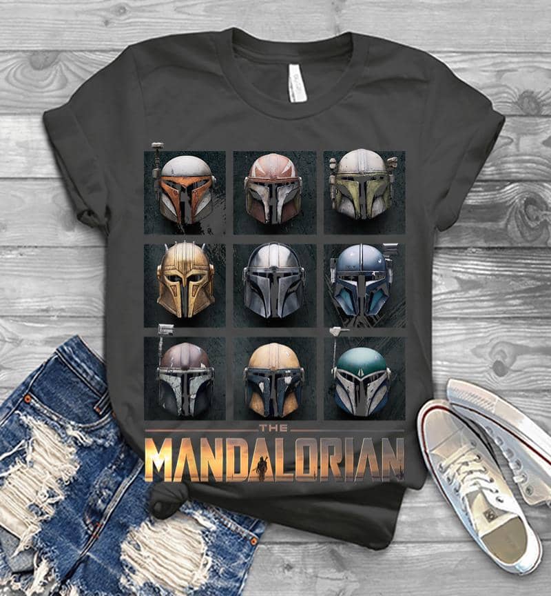 Inktee Store - Star Wars The Mandalorian Helmet Box Up Men T-Shirt Image