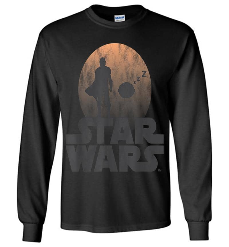 Star Wars The Mandalorian Sleeping Child Silhouette Long Sleeve T-Shirt