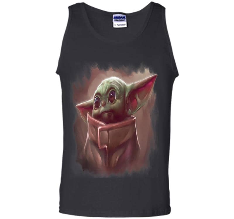 Inktee Store - Star Wars The Mandalorian The Child Cute Painted Portrait Mens Tank Top Image