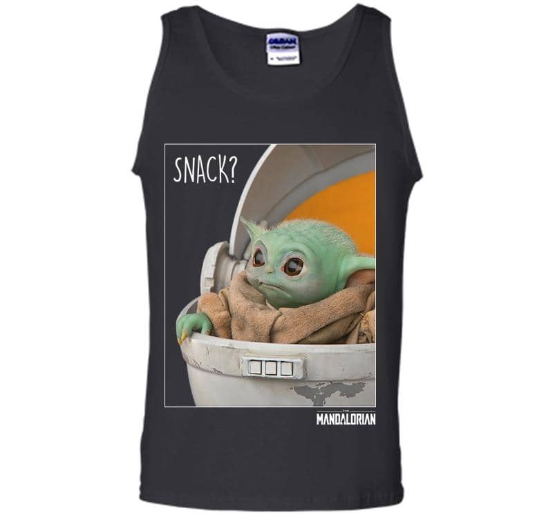 Inktee Store - Star Wars The Mandalorian The Child Snack Time Premium Mens Tank Top Image