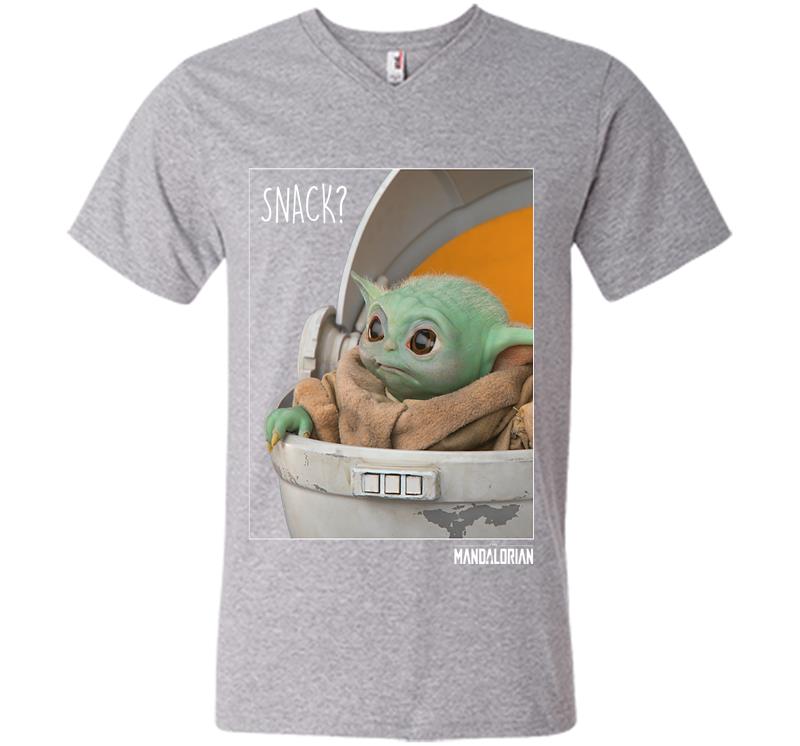 Inktee Store - Star Wars The Mandalorian The Child Snack Time Premium V-Neck T-Shirt Image