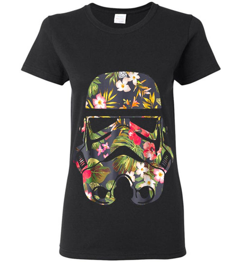 Star Wars Tropical Stormtrooper Floral Print Graphic Womens T-Shirt