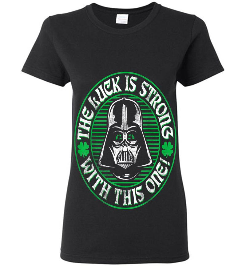 Star Wars Vader Luck Is Strong Saint Patrick Graphic Womens T-Shirt
