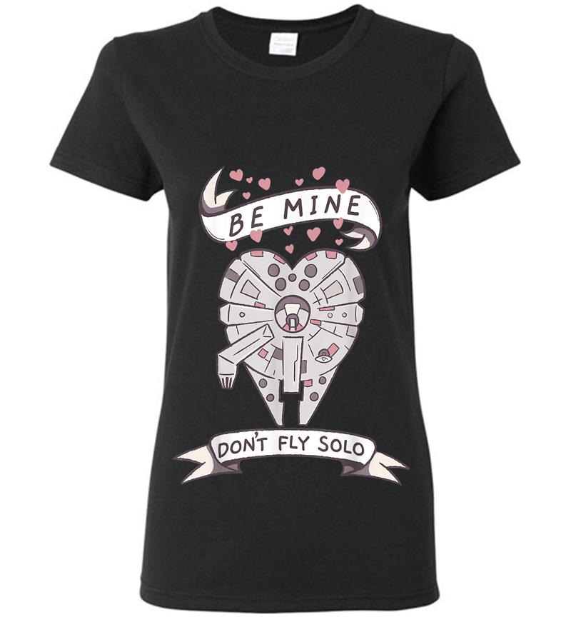 Star Wars Valentines Don'T Fly Solo Ship Heart Graphic Womens T-Shirt