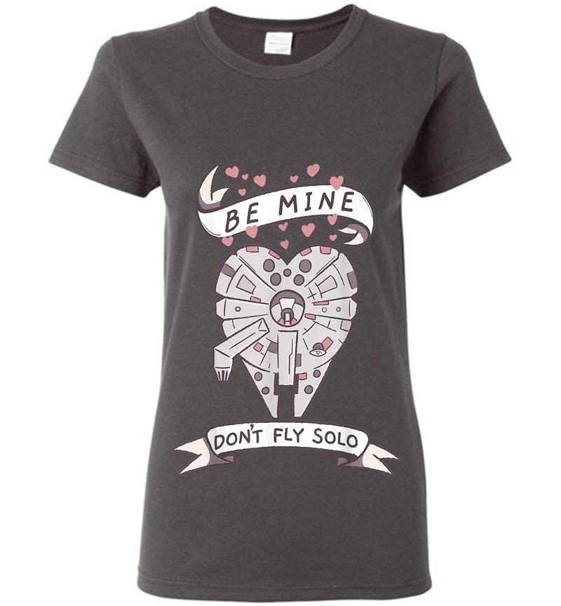Inktee Store - Star Wars Valentines Don'T Fly Solo Ship Heart Graphic Womens T-Shirt Image