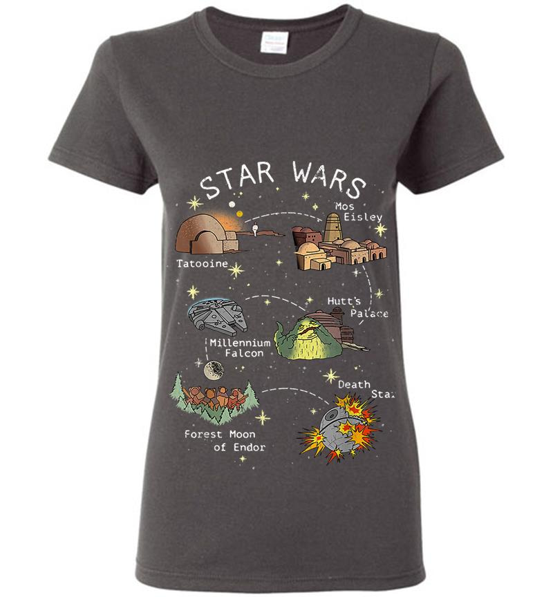Inktee Store - Star Wars Vibrant Pop Art Map Womens T-Shirt Image