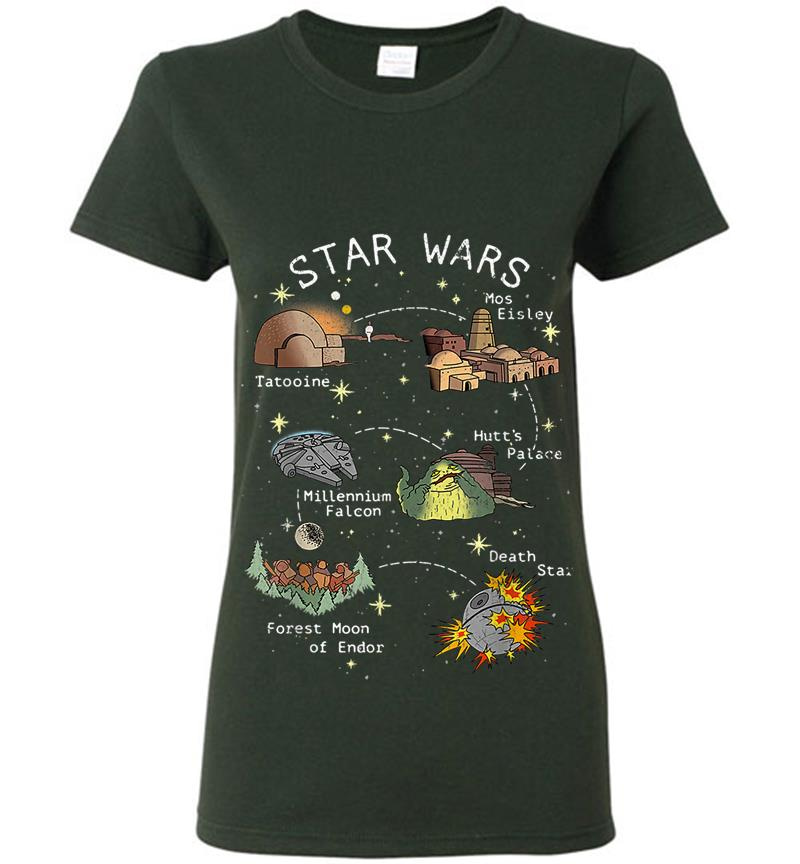 Inktee Store - Star Wars Vibrant Pop Art Map Womens T-Shirt Image