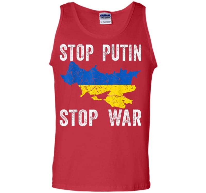Inktee Store - Stop Killing Stop Russia Stop The War In Ukraine Men Tank Top Image
