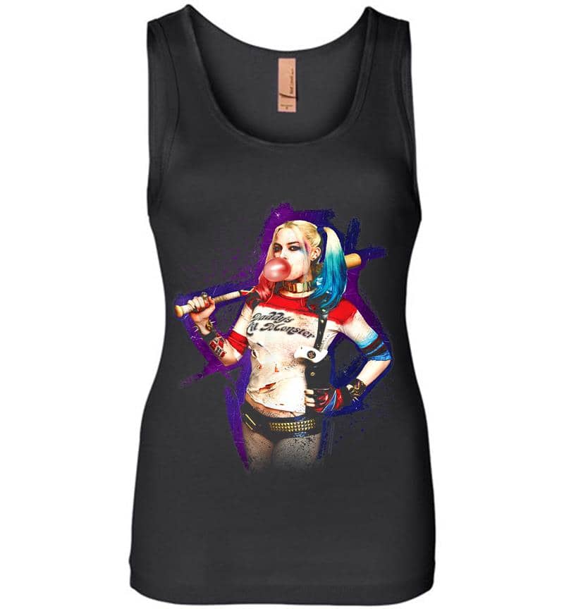 Suicide Squad Harley Quinn Bubble Womens Jersey Tank Top