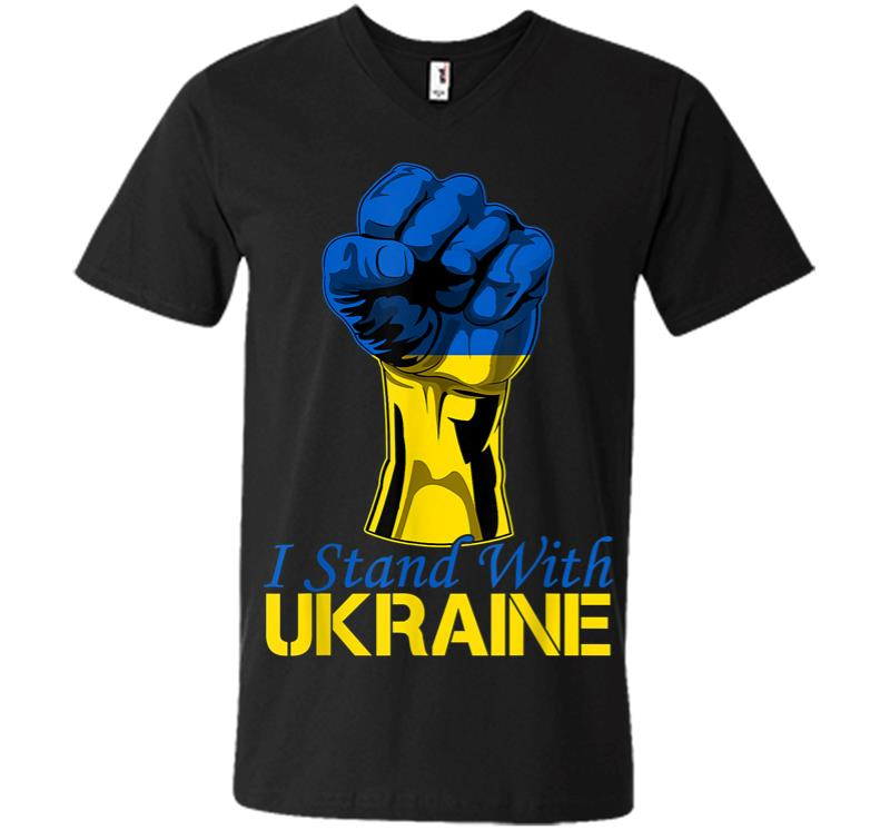 Support Ukraine I Stand With Ukraine Raise Fist Ukraine V-Neck T-Shirt