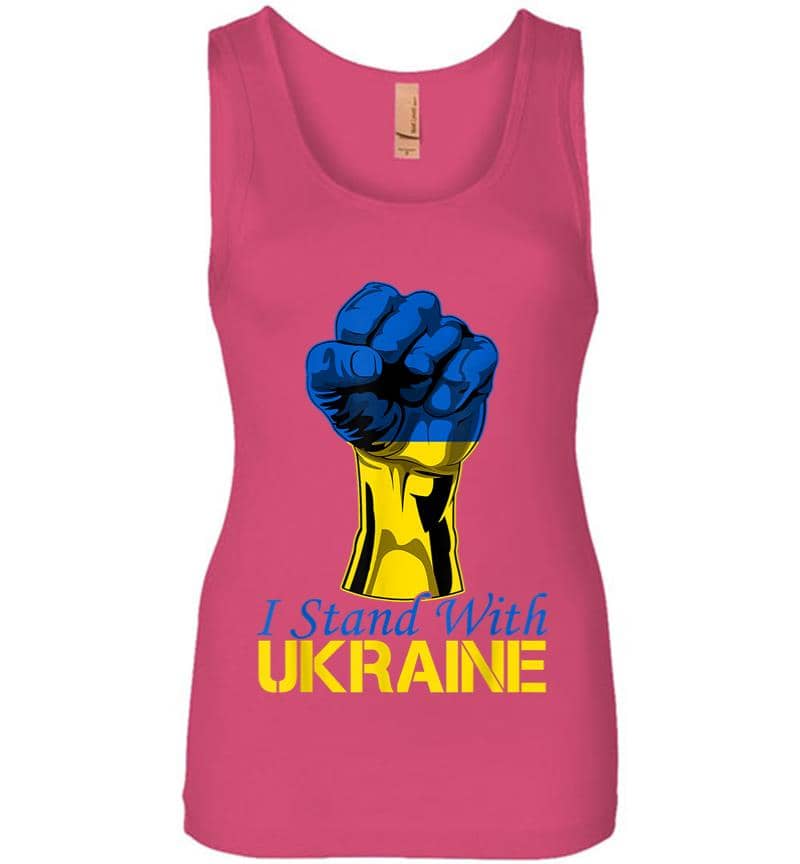 Inktee Store - Support Ukraine I Stand With Ukraine Raise Fist Ukraine Women Jersey Tank Top Image