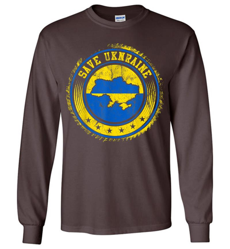 Inktee Store - Support Ukraine Save Ukraine Ukrainian Flag Long Sleeve T-Shirt Image
