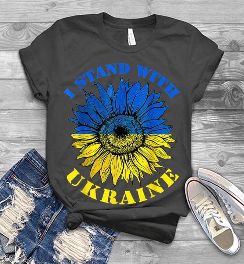 Inktee Store - Support Ukraine Stand I With Ukraine Flag Sunflower Men T-Shirt Image