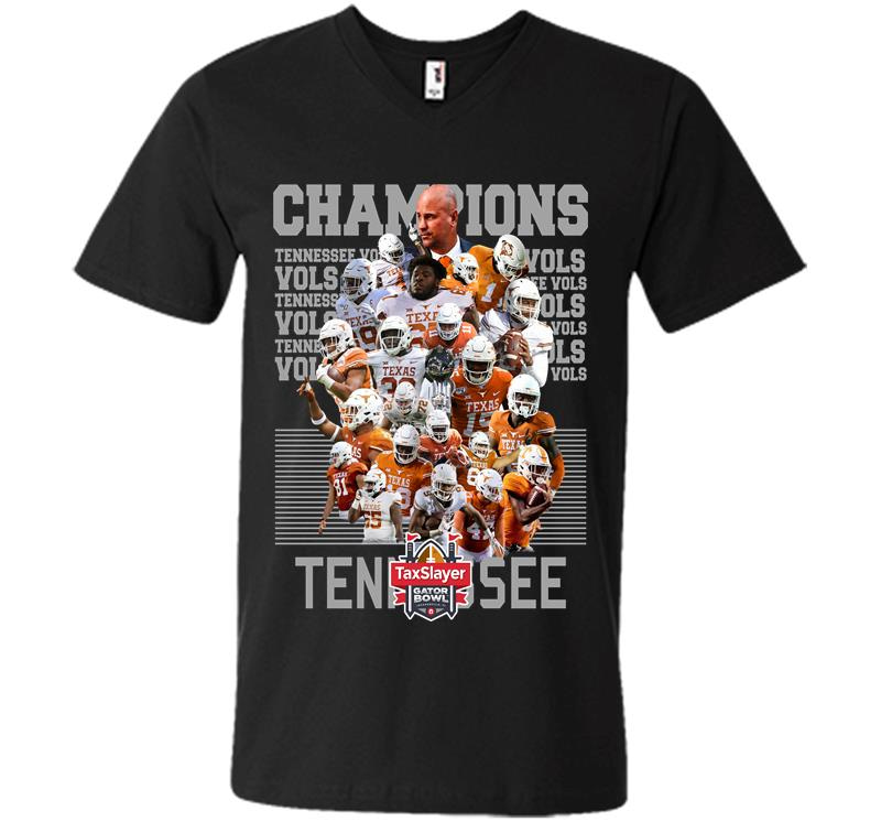 Tennessee Volunteers Football Champions Taxslayer Gator Bowl V-Neck T-Shirt