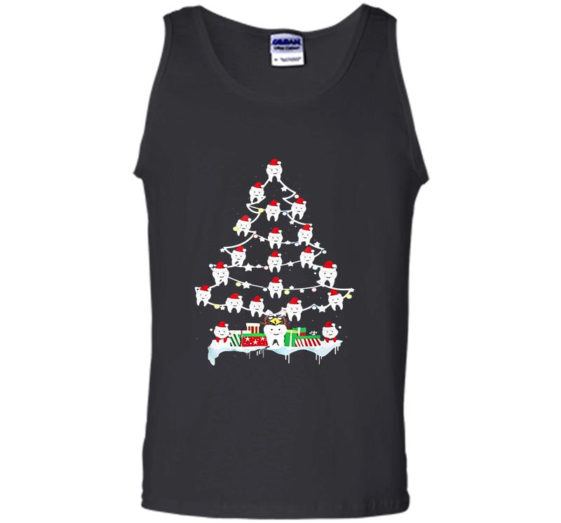 Inktee Store - Th Santa Christmas Tree Mens Tank Top Image