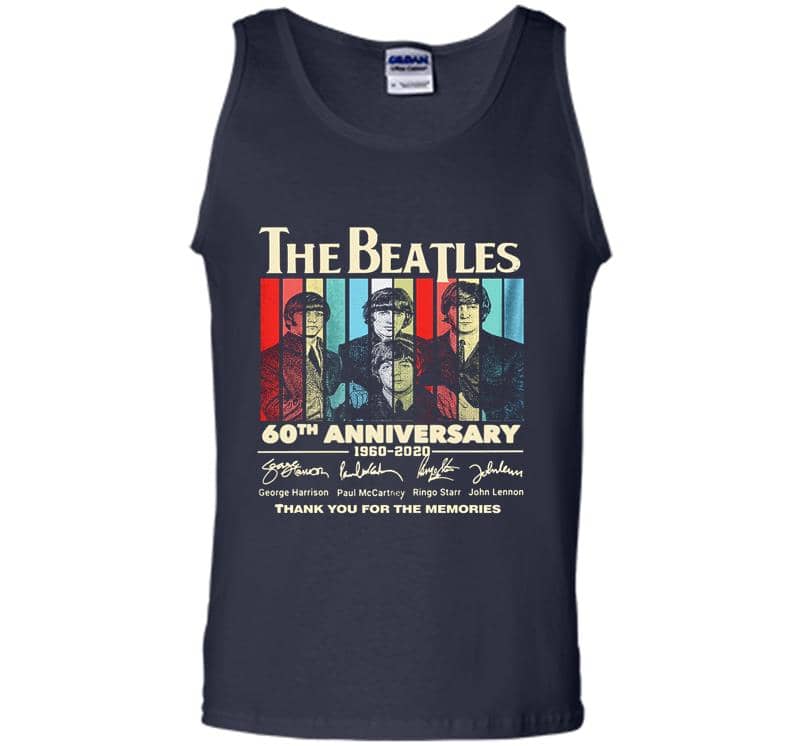 Inktee Store - The Beatles 60Th Anniversary 1960-2020 Signature Thank You For The Memories Mens Tank Top Image