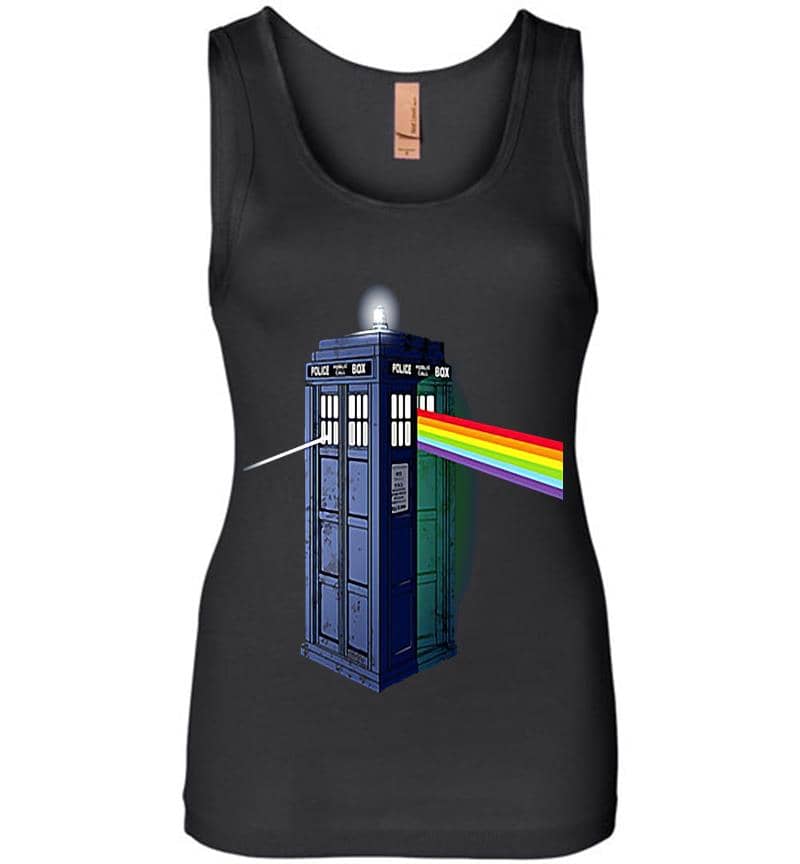 The Doctor Who Tadis And Pink Floyd Progressive Rock Band Womens Jersey Tank Top