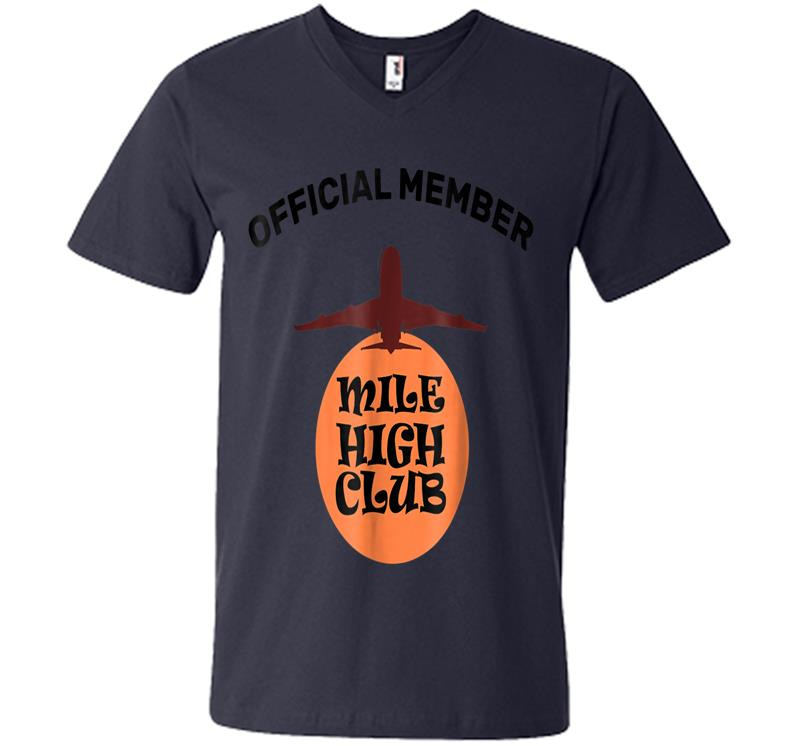 Inktee Store - The Official Member Of The Mile High Club V-Neck T-Shirt Image