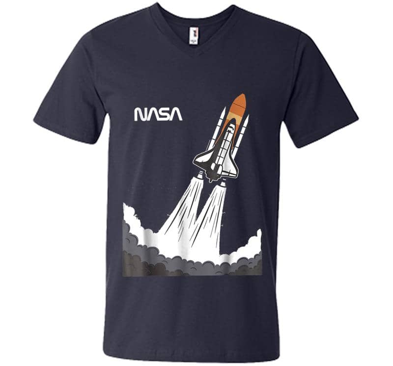 Inktee Store - The Official Shuttle Nasa Worm V-Neck T-Shirt Image